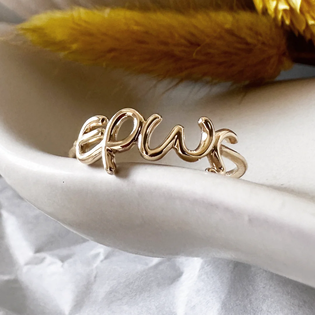 14K Gold “ερως” Ring - Image 3
