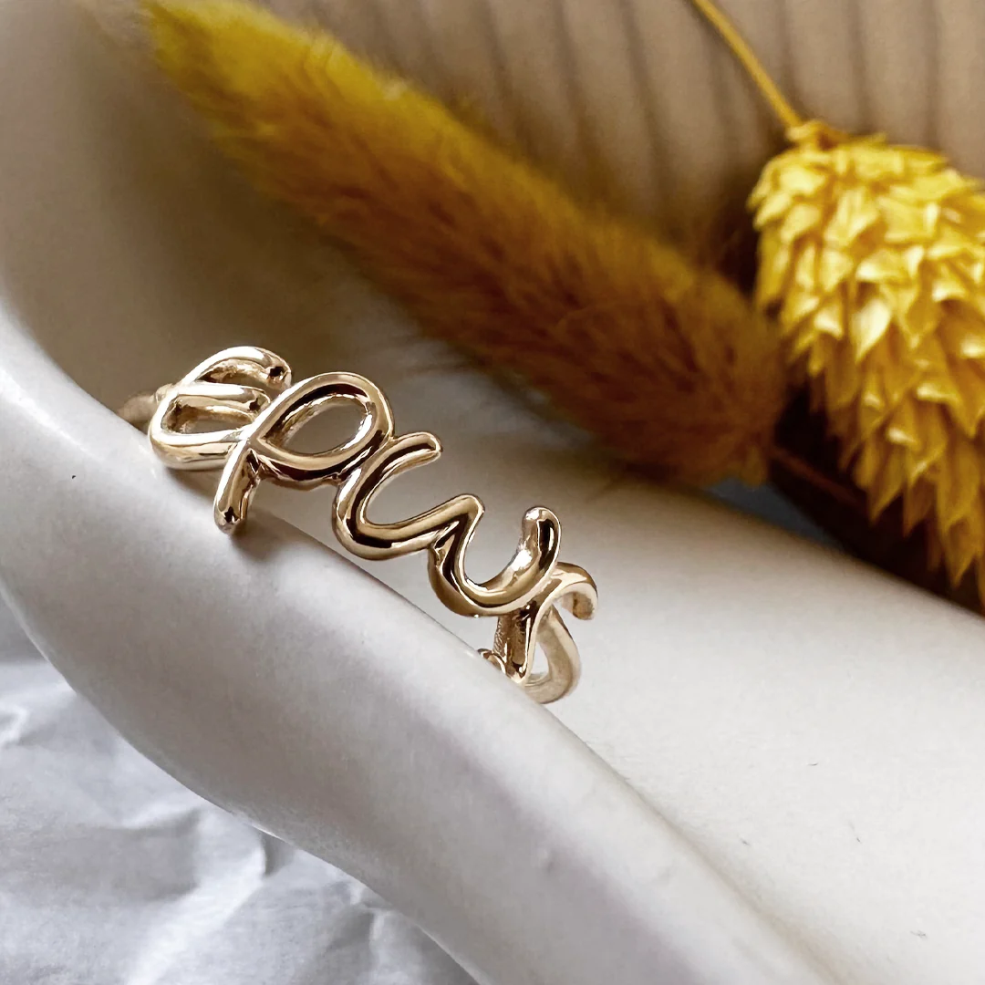 14K Gold “ερως” Ring - Image 4