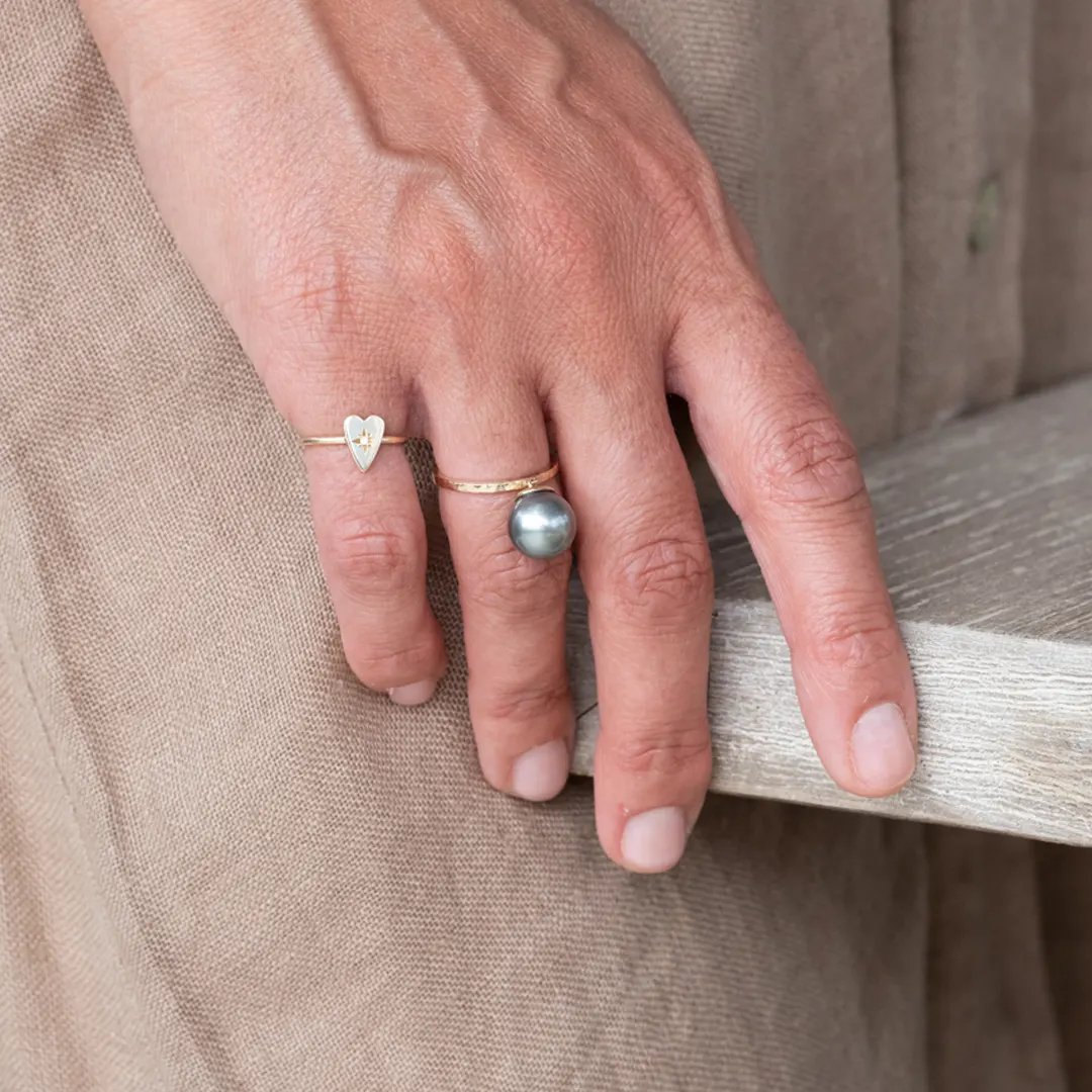 14K Gold Tahitian pearl Ring - Image 4