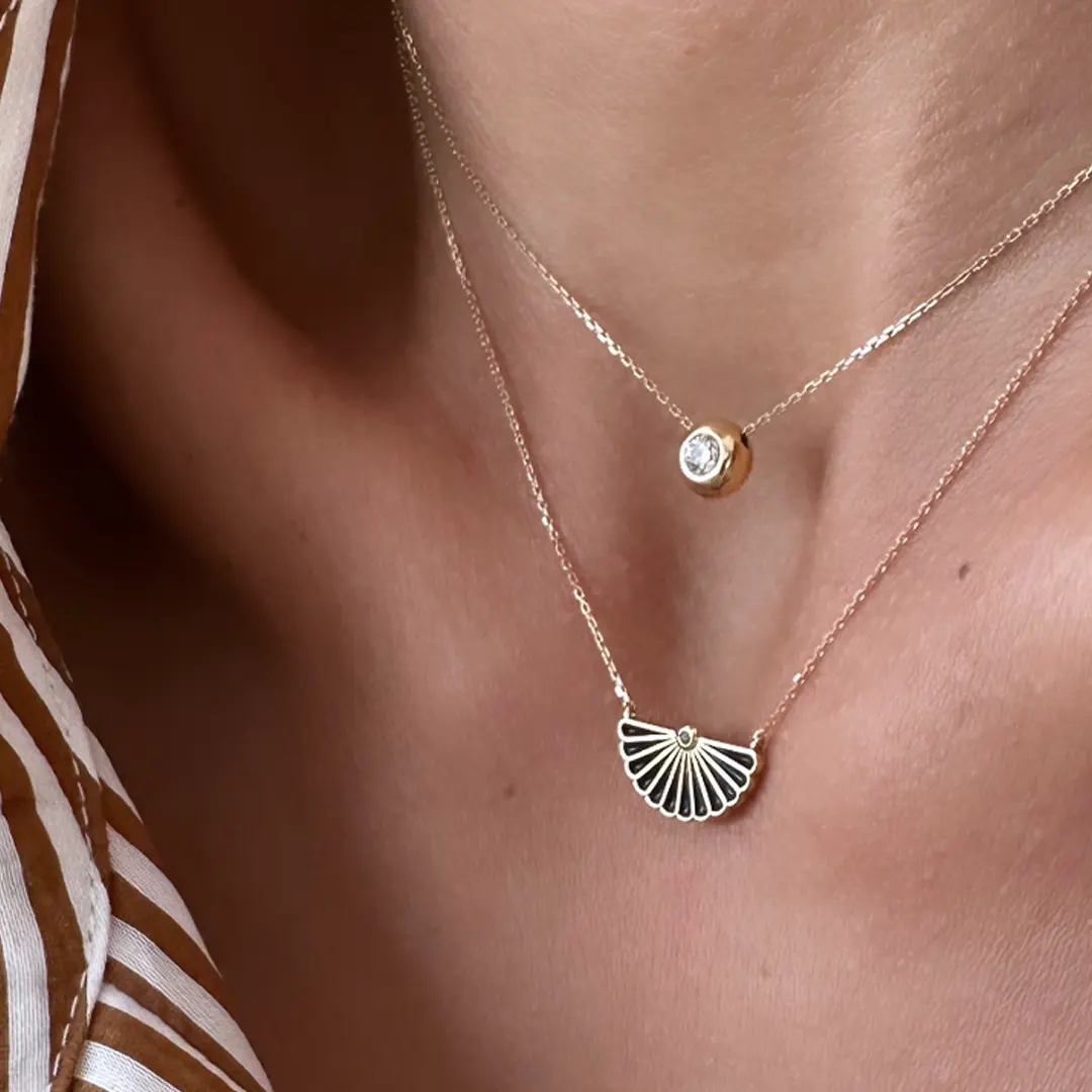 14K Gold Tiny Ventalia Talisman Necklace - Image 2