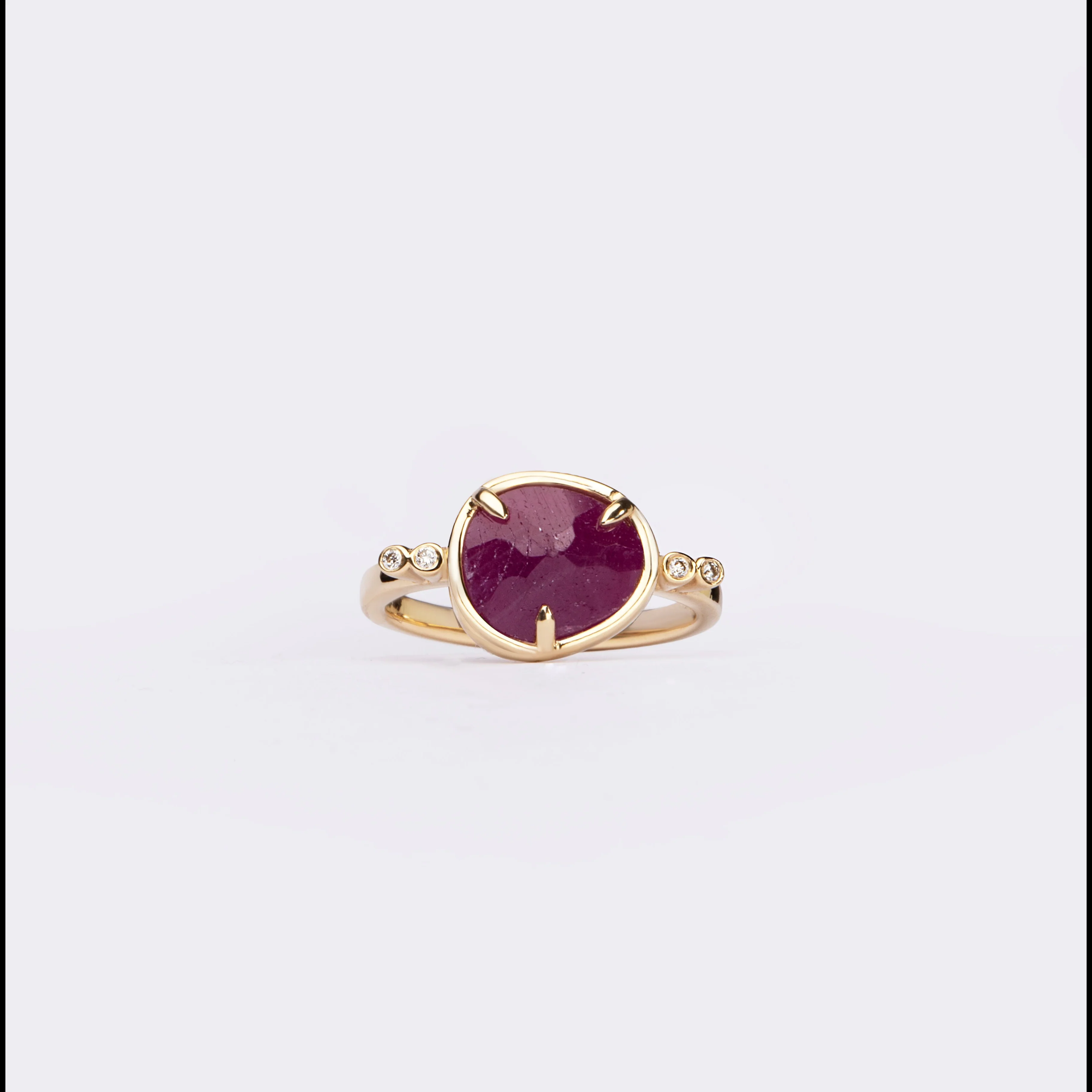 Heartspell – 14K Gold Ring with Ruby & Diamonds - Image 5