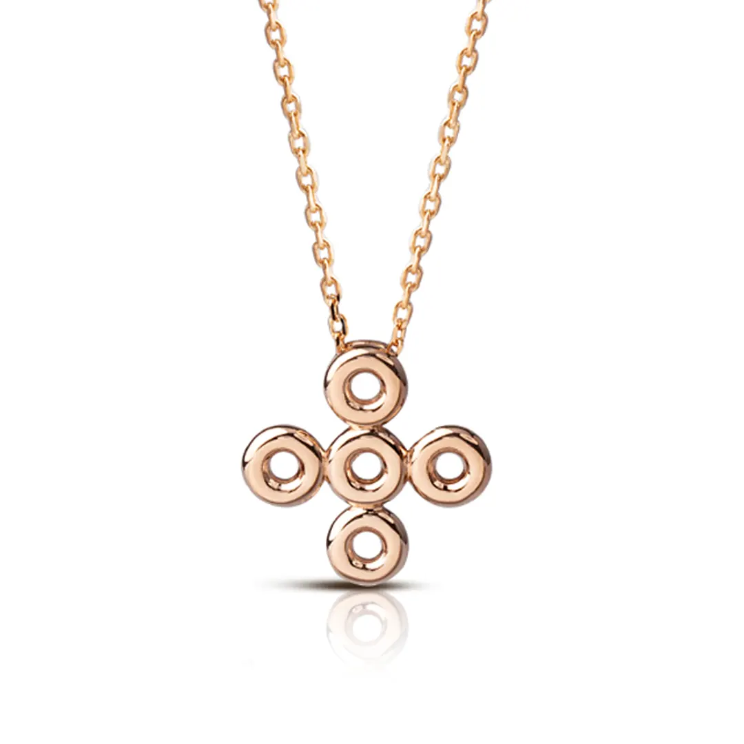 5 Circle Gold Cross Pendant - Image 2