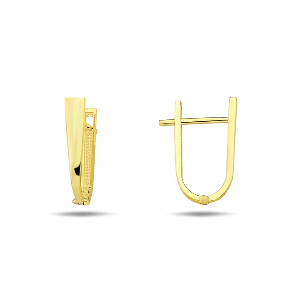 9K Gold Triangle Line Hoops