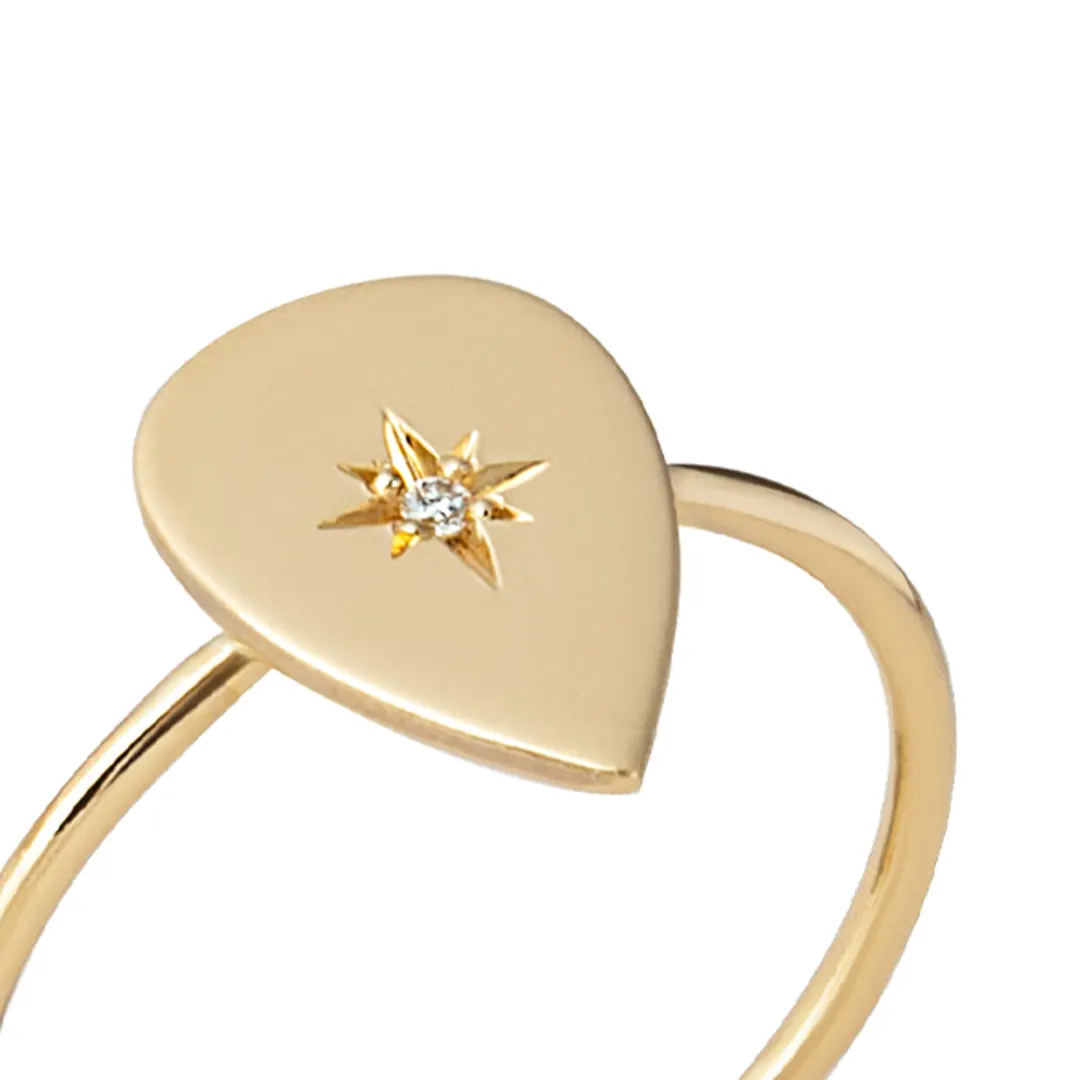 Drop Diamond Star Ring - Image 2