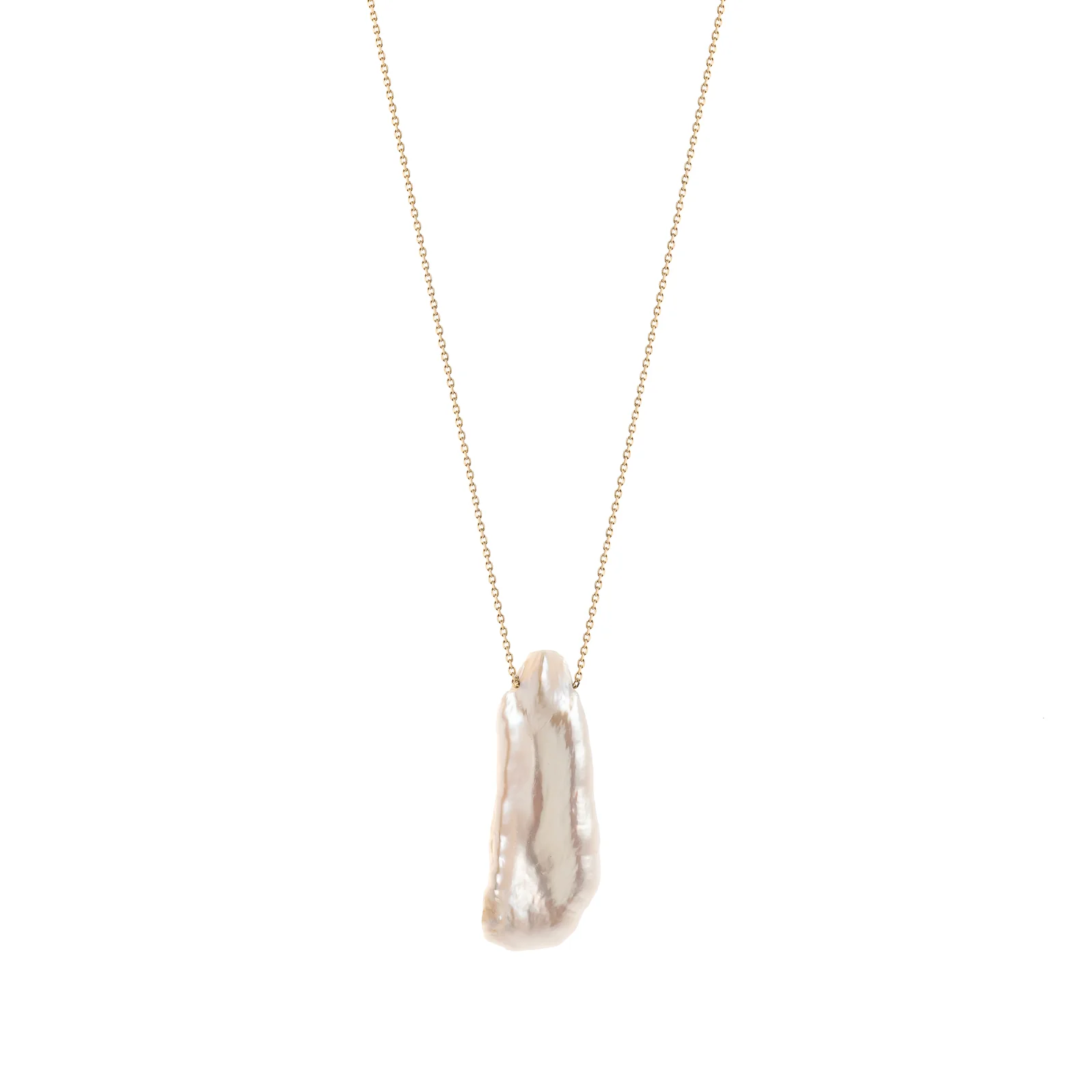 Organic Baroque Pearl Necklace in 14K Gold