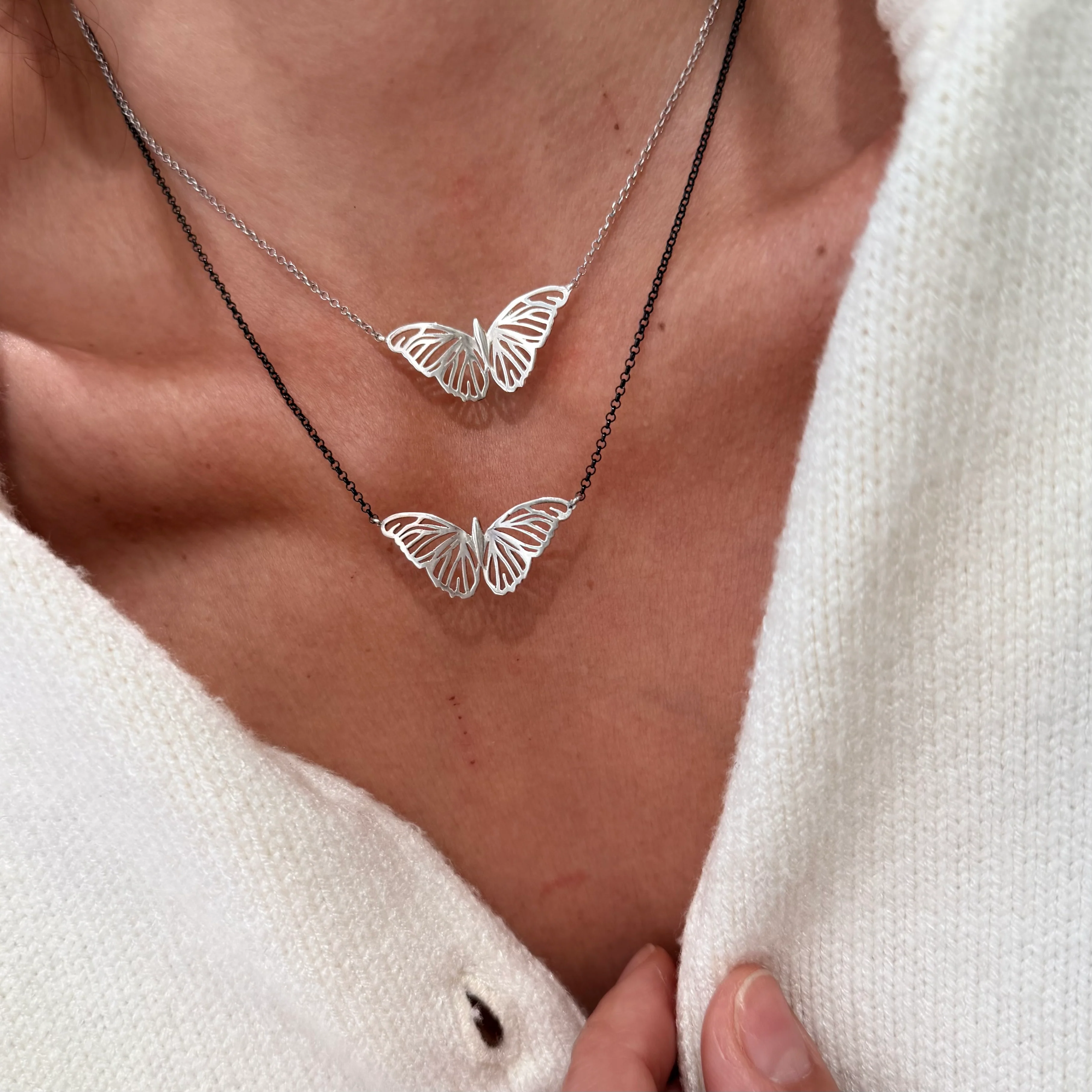 Silver Butterfly Necklace - Image 5