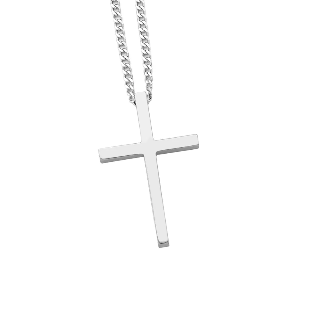 Thin and Tall Gold Cross Pendant - Image 2